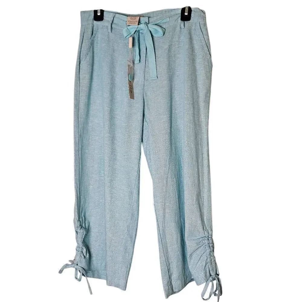 Charlie Paige linen blend cropped/capri. S, NWT. #950